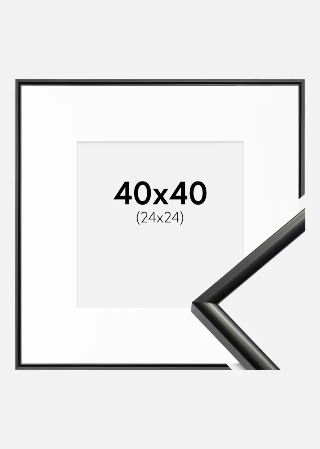 Рамка New Lifestyle Черно 40x40 cm - Паспарту бяло 25x25 cm