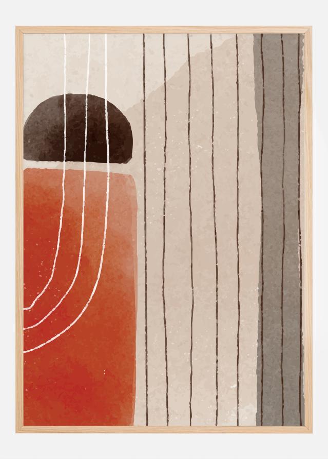 Orange Minimal Shapes III Постер
