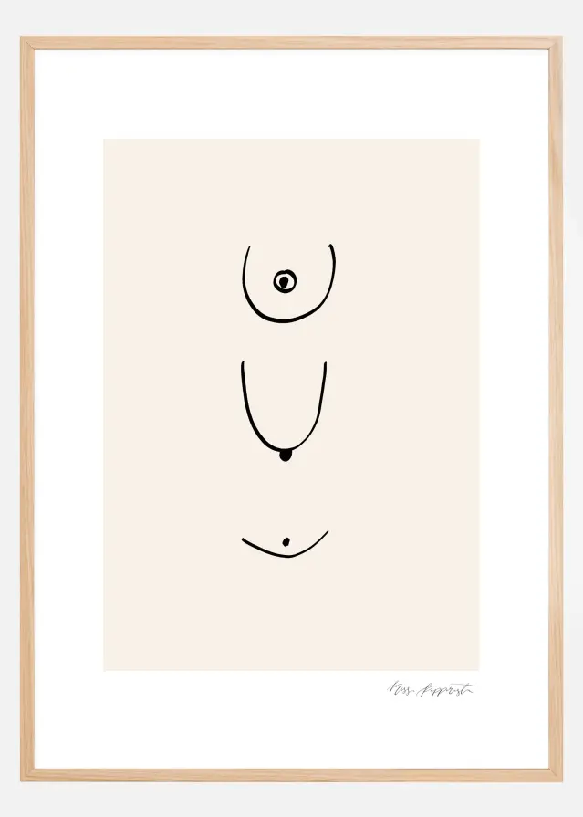 Thin lines - Beige Постер