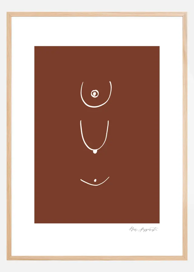 Thin lines - Brown Постер