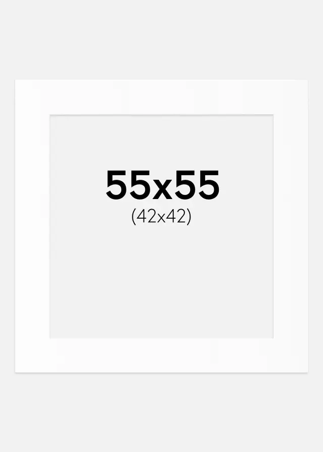 Паспарту Бял Стандарт (Бяло Ядро) 55x55 cm (42x42)
