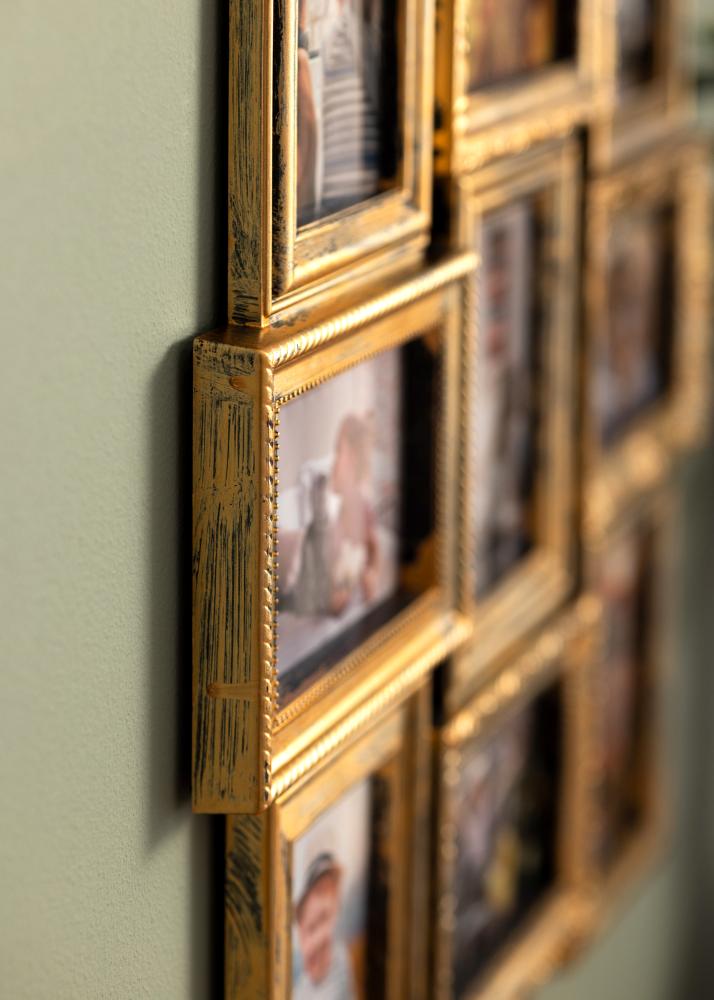 Ретро Рамка за колаж Матирано злато - 12 Снимки