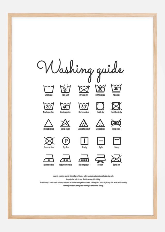 Washing guide white Постер