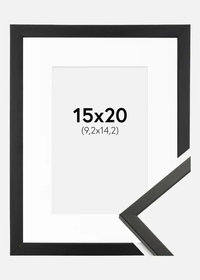 Рамка Galant Черно 15x20 cm - Паспарту бяло 4x6 inches