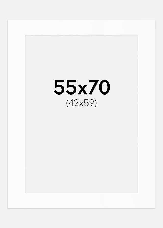 Паспарту Бял Стандарт (Бяло Ядро) 55x70 cm (42x59)