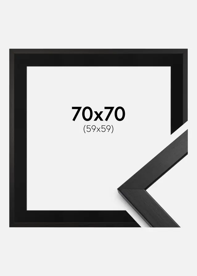 Рамка Стилен Черно 70x70 cm - Паспарту Черно 60x60 cm
