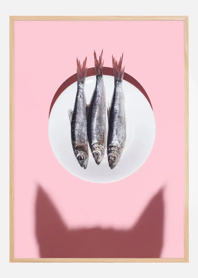Cat wants fish Постер