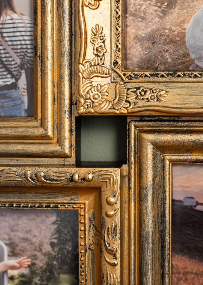 Ретро Рамка за колаж Матирано злато - 12 Снимки