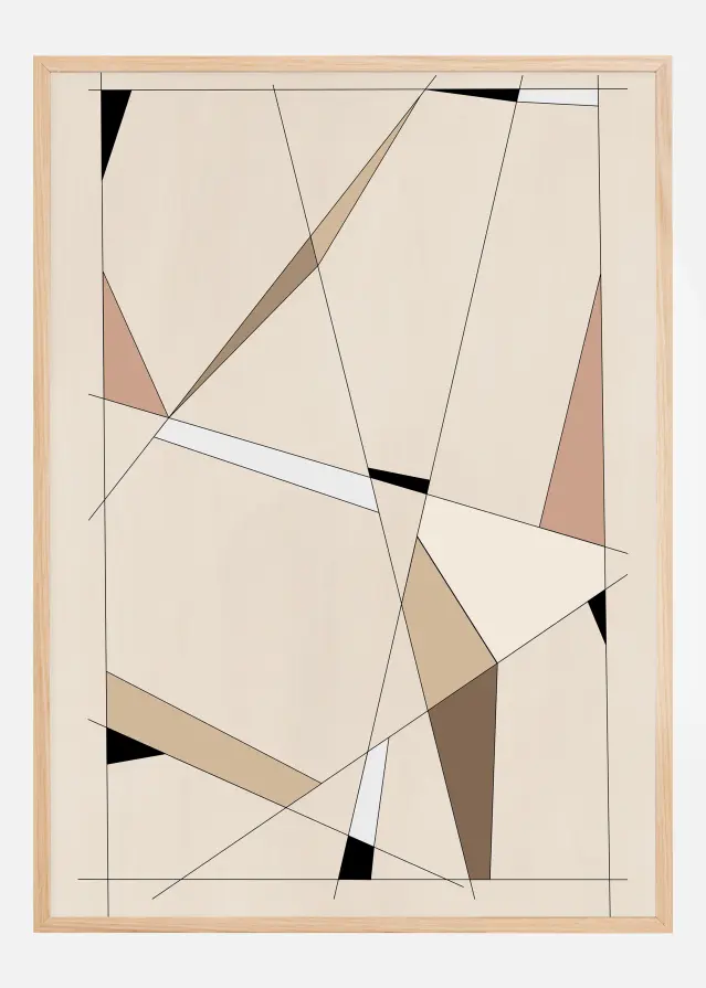 Geometric Beige art No.1 Постер