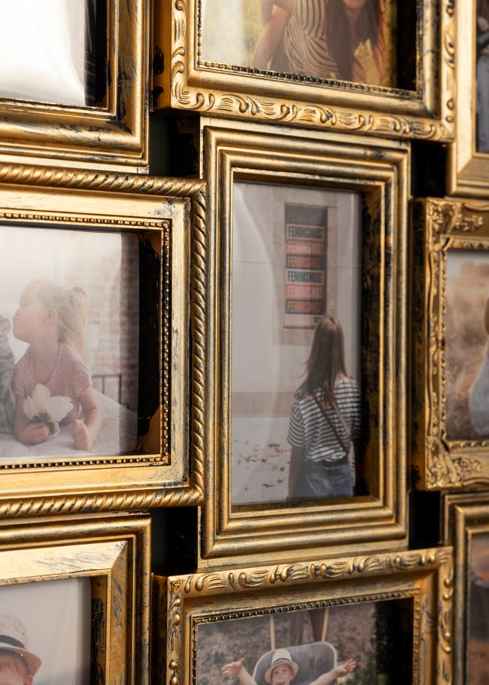 Ретро Рамка за колаж Матирано злато - 12 Снимки