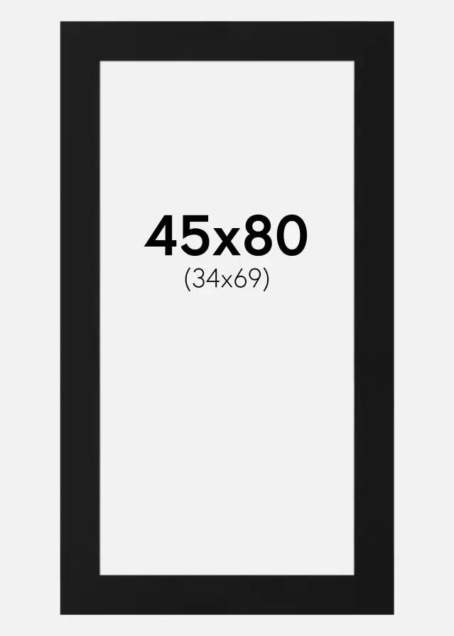 Паспарту Черен Стандарт (Бяло Ядро) 45x80 cm (34x69)