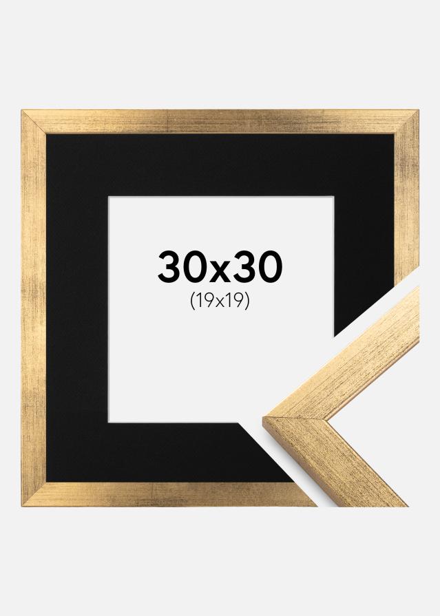 Рамка Стилен Златно 30x30 cm - Паспарту Черно 20x20 cm