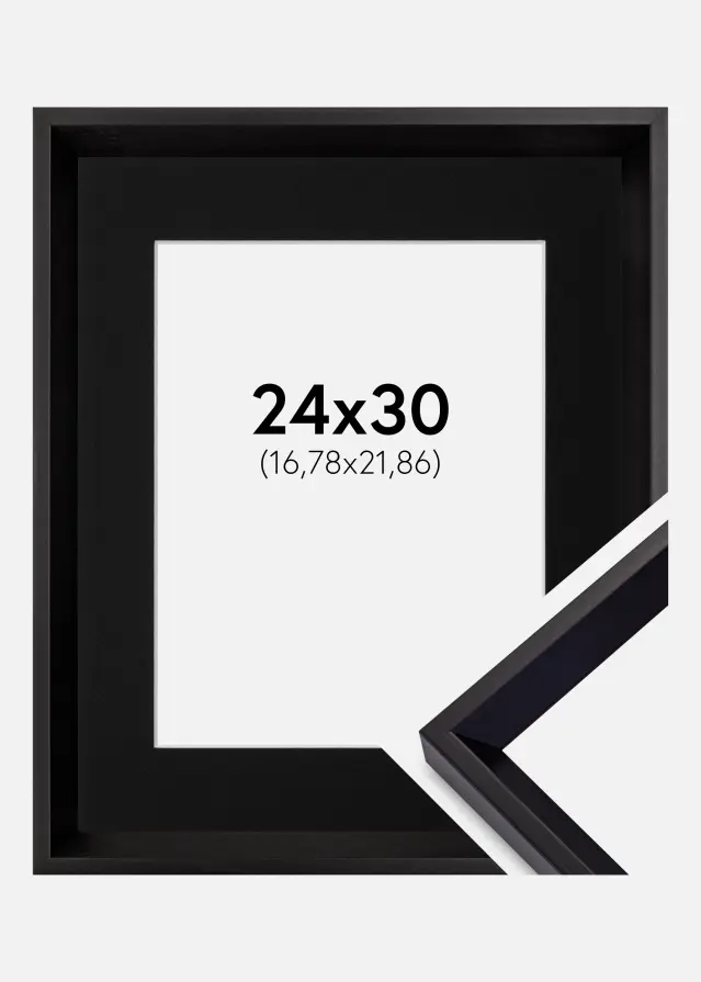 Рамка Globe Черно 24x30 cm - Паспарту Черно 7x9 inches