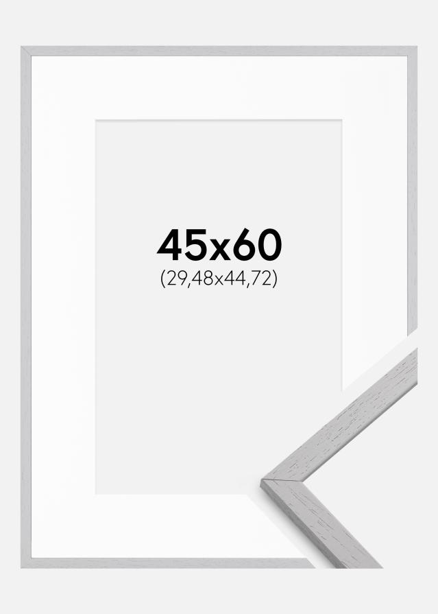 Рамка Edsbyn Grey 45x60 cm - Паспарту бяло 12x18 inches
