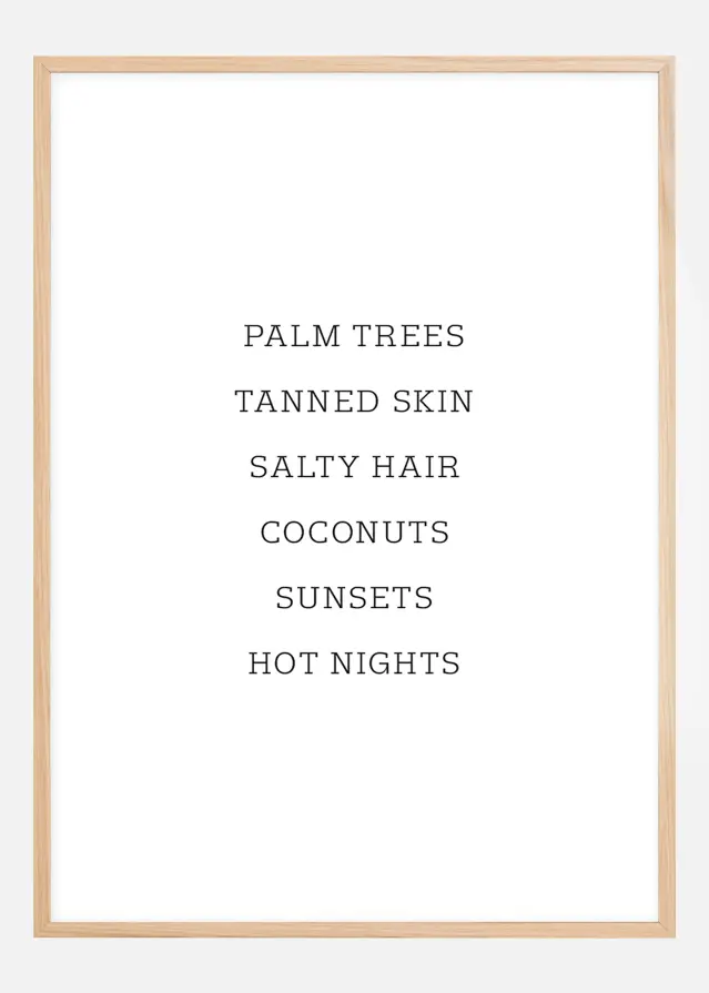 Palm trees - Tanned skin - Salty Hair Постер