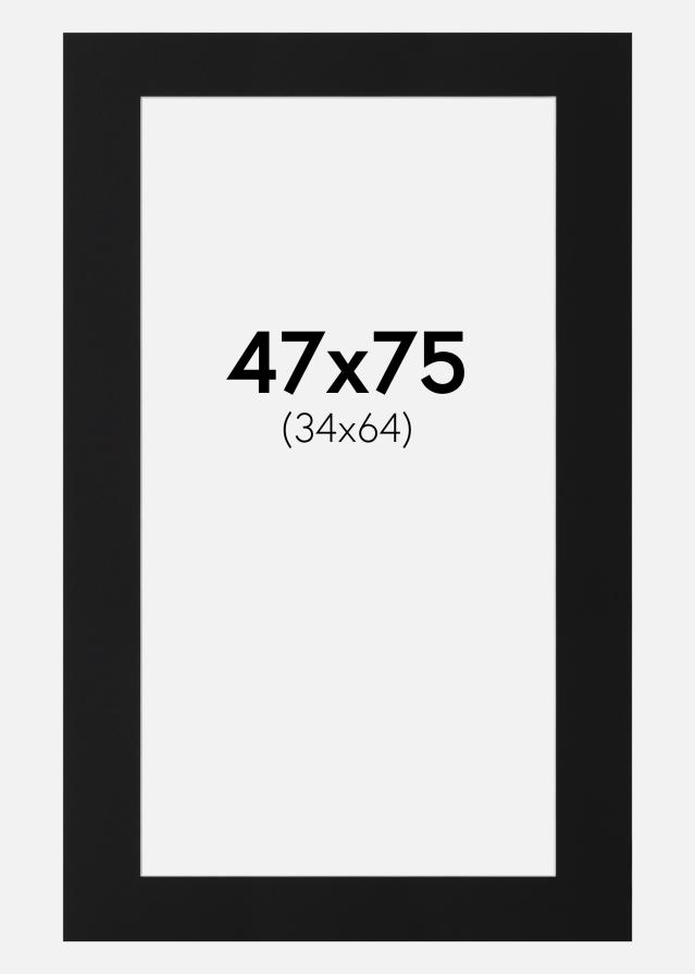 Паспарту Черен Стандарт (Бяло Ядро) 47x75 cm (34x64)