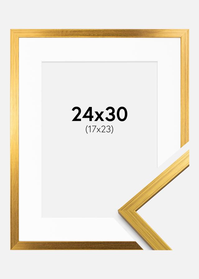 Рамка Edsbyn Златно 24x30 cm - Паспарту бяло 18x24 cm