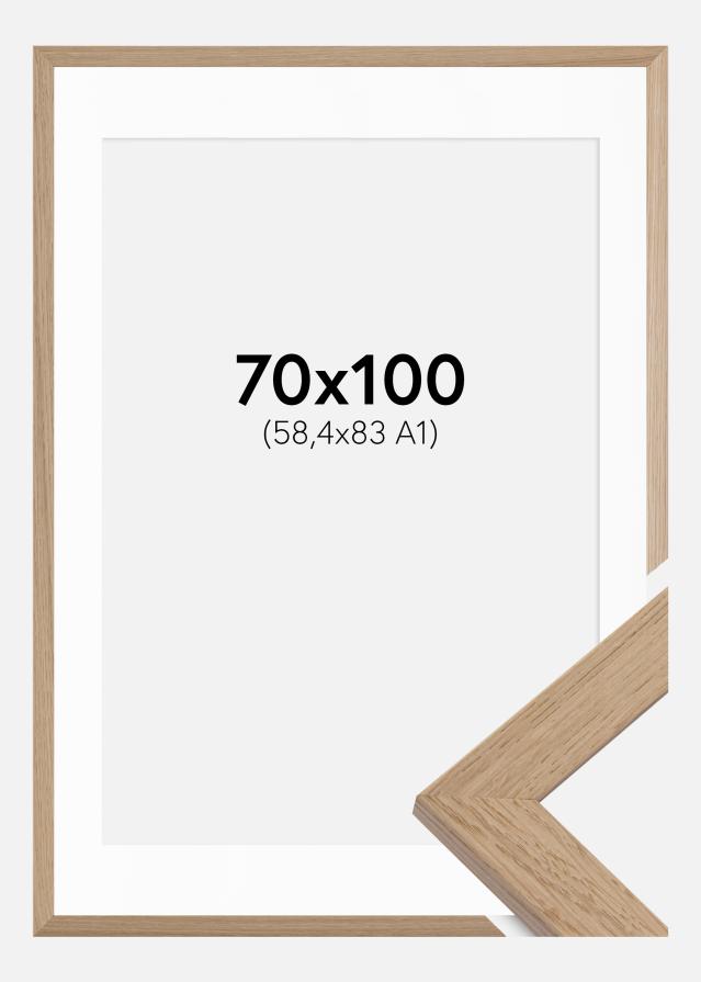 Рамка Trendline Дъб 70x100 cm - Паспарту бяло 59,4x84 cm (A1)
