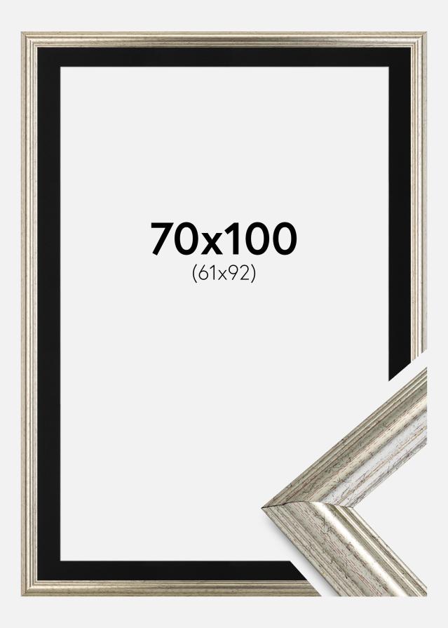 Рамка Västkusten Сребро 70x100 cm - Паспарту Черно 62x93 cm