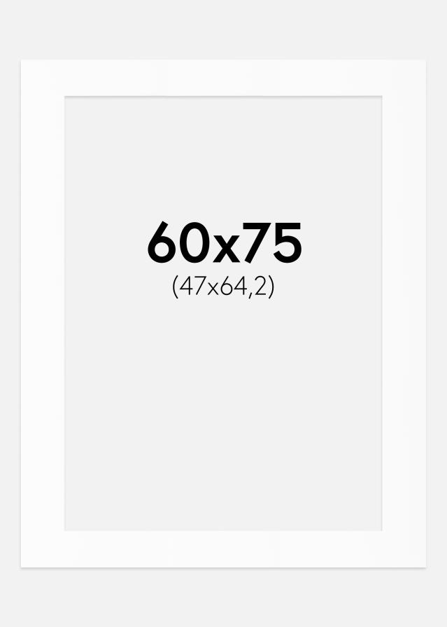 Паспарту Бял Стандарт (Бяло Ядро) 60x75 cm (47x64,2)