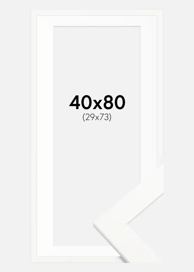 Рамка Trendline бяло 40x80 cm - Паспарту бяло 30x74 cm