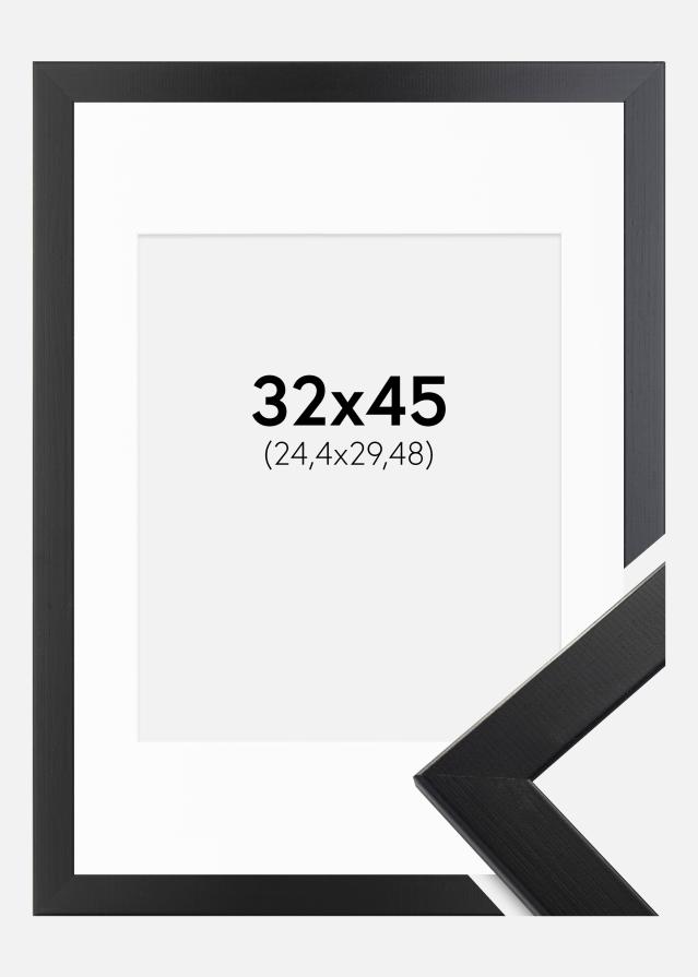 Рамка Trendline Черно 32x45 cm - Паспарту бяло 10x12 inches