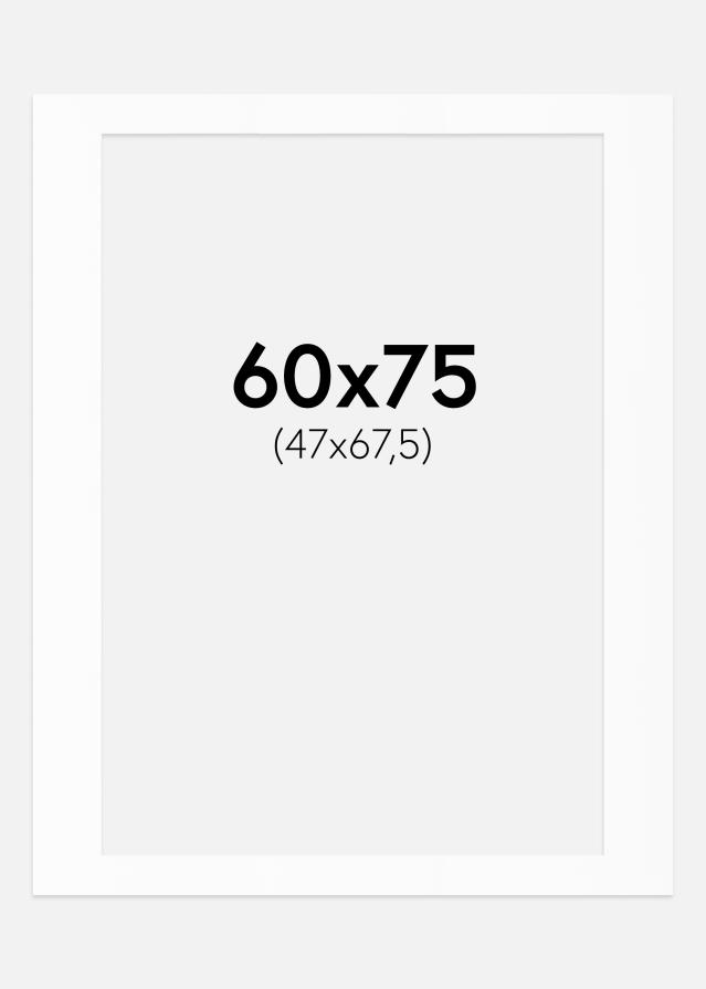 Паспарту Бял Стандарт (Бяло Ядро) 60x75 cm (47x67,5)