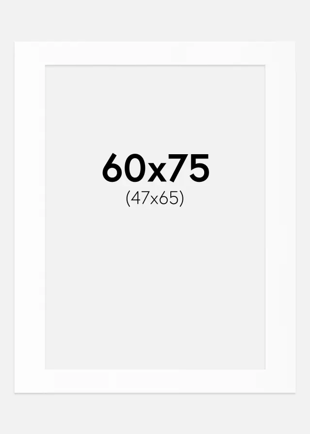 Паспарту Бял Стандарт (Бяло Ядро) 60x75 cm (47x65)