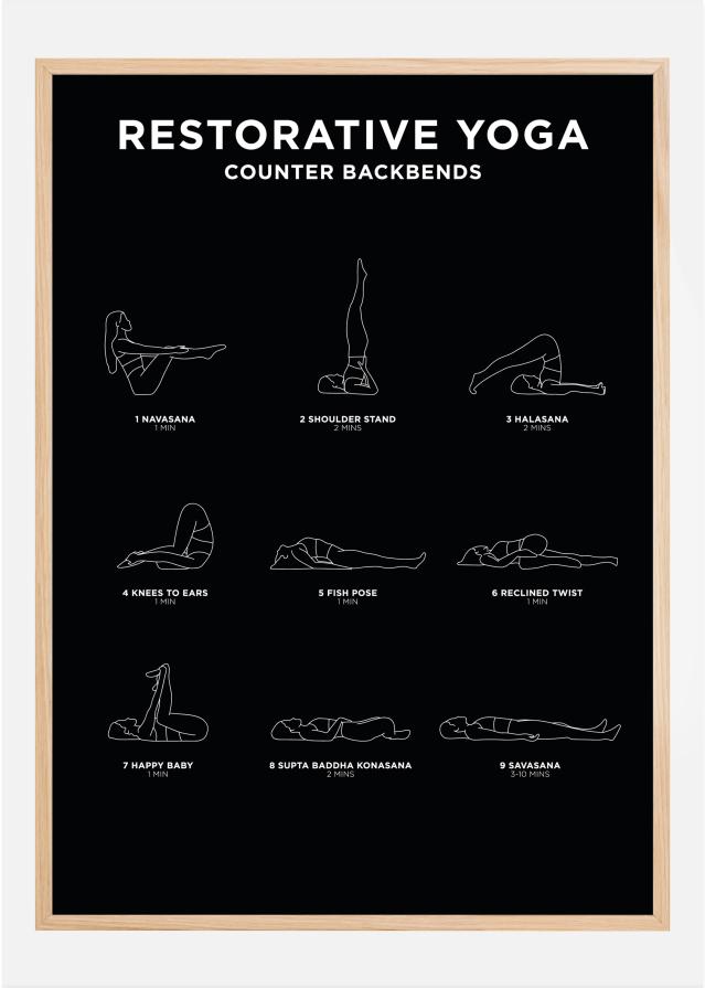 Restorative Yoga - Black Постер