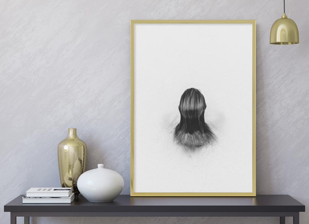 Рамка Постер Frame Aluminum Gold 70x100 cm - Паспарту Черно 59,4x84 cm (A1)