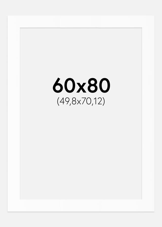 Паспарту Бял Стандарт (Бяло Ядро) 60x80 cm (49,8x70,12)