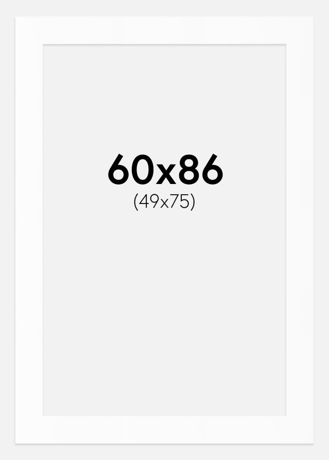 Паспарту Бял Стандарт (Бяло Ядро) 60x86 cm (49x75)
