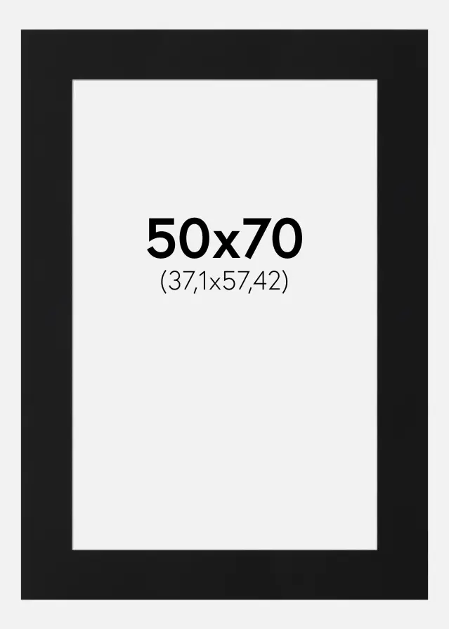 Паспарту Черен Стандарт (Бяло Ядро) 50x70 cm (37,1x57,42)