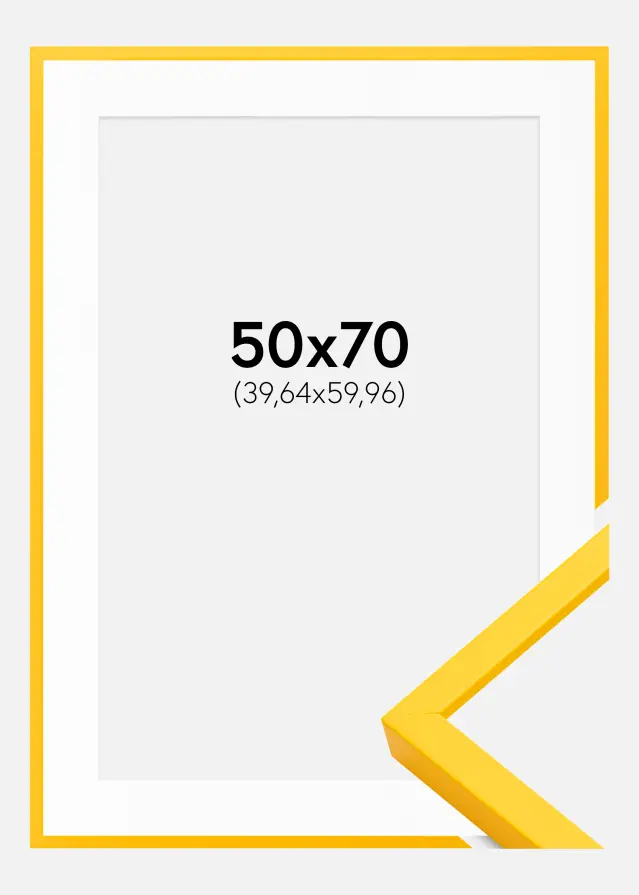 Рамка E-Line Жълто 50x70 cm - Паспарту бяло 16x24 inches