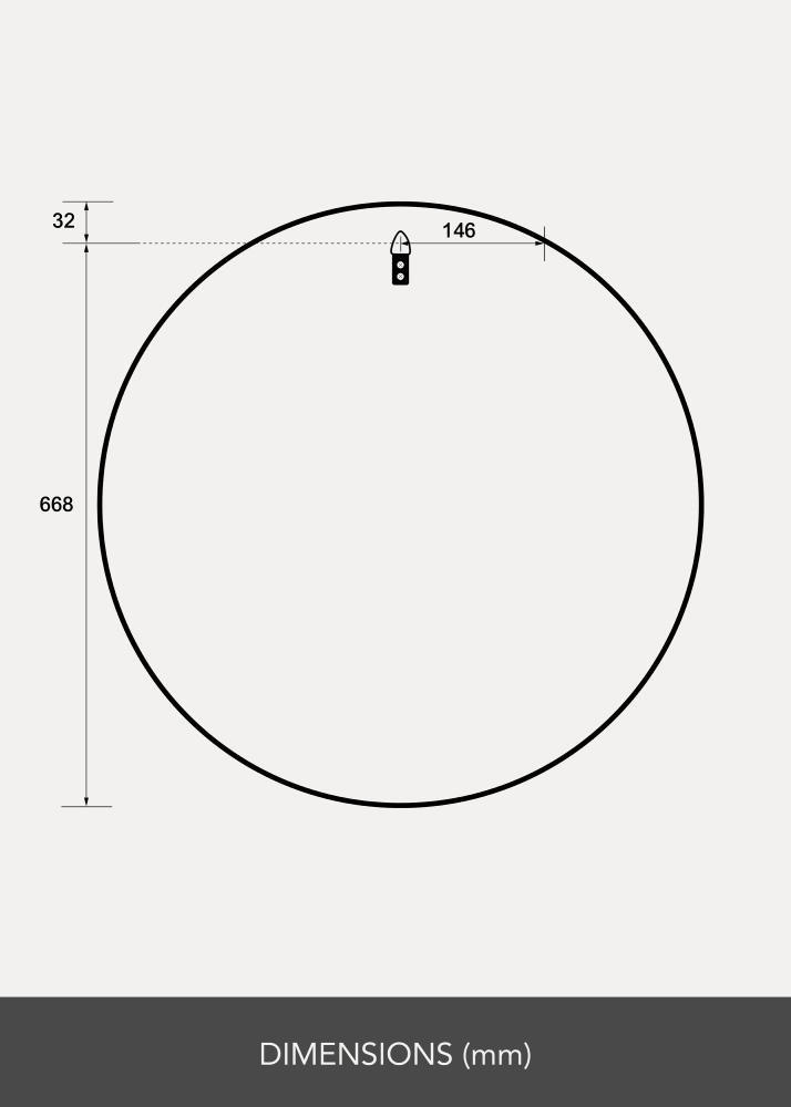 Огледало Reflection бяло 70 cm Ø