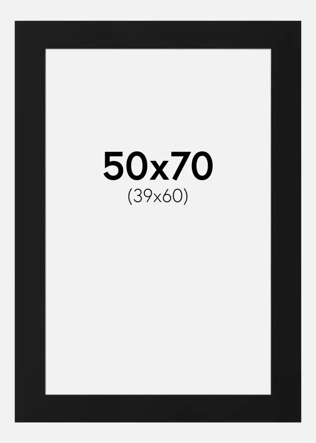 Паспарту Черен Стандарт (Бяло Ядро) 50x70 cm (39x60)