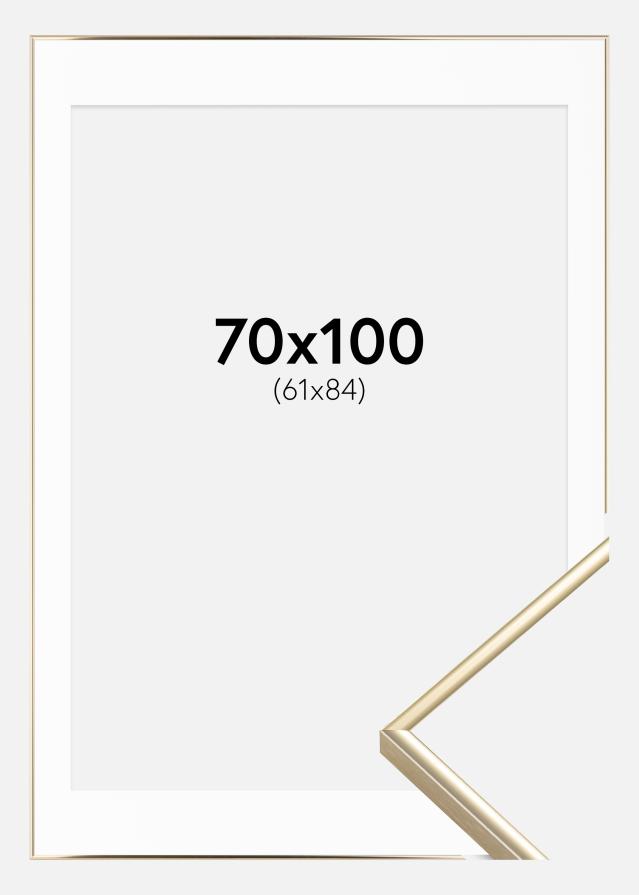Рамка Visby Гланцово злато 70x100 cm - Паспарту бяло 62x85 cm