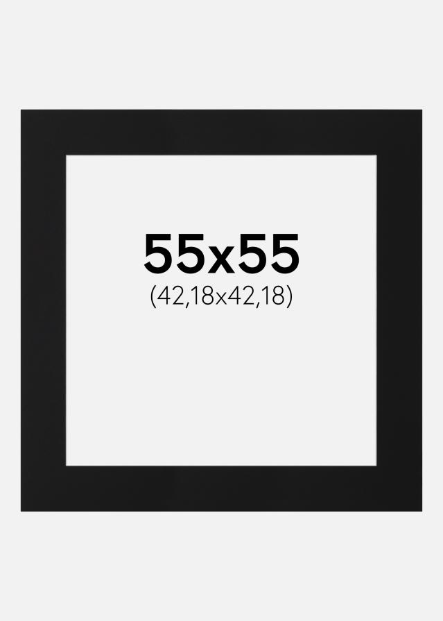 Паспарту Черен Стандарт (Бяло Ядро) 55x55 cm (42,18x42,18)