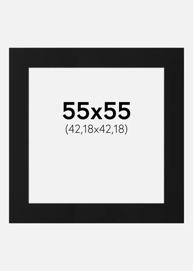 Паспарту Черен Стандарт (Бяло Ядро) 55x55 cm (42,18x42,18)