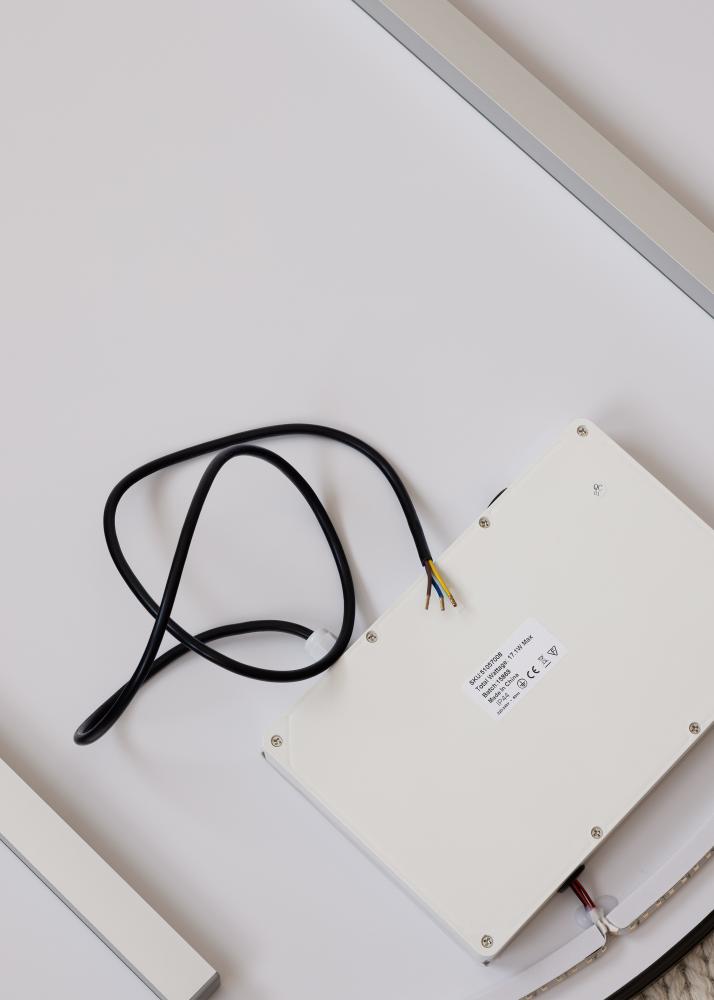 KAILA Огледало Circle LED Черно 80 cm Ø