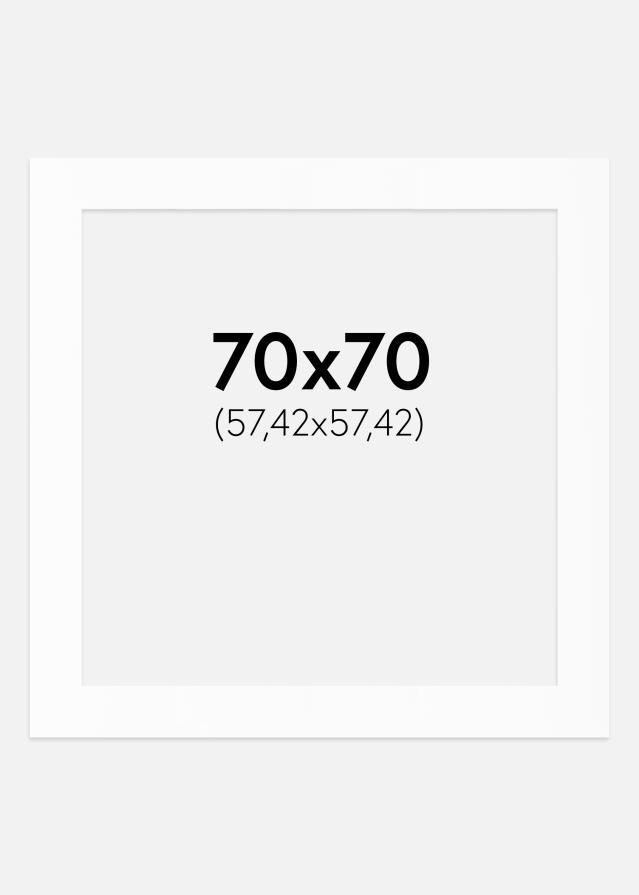 Паспарту Бял Стандарт (Бяло Ядро) 70x70 cm (57,42x57,42)