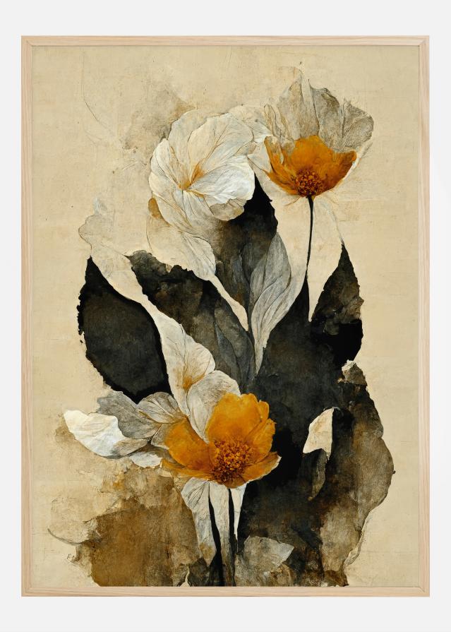 Yellow Paper Flowers Постер