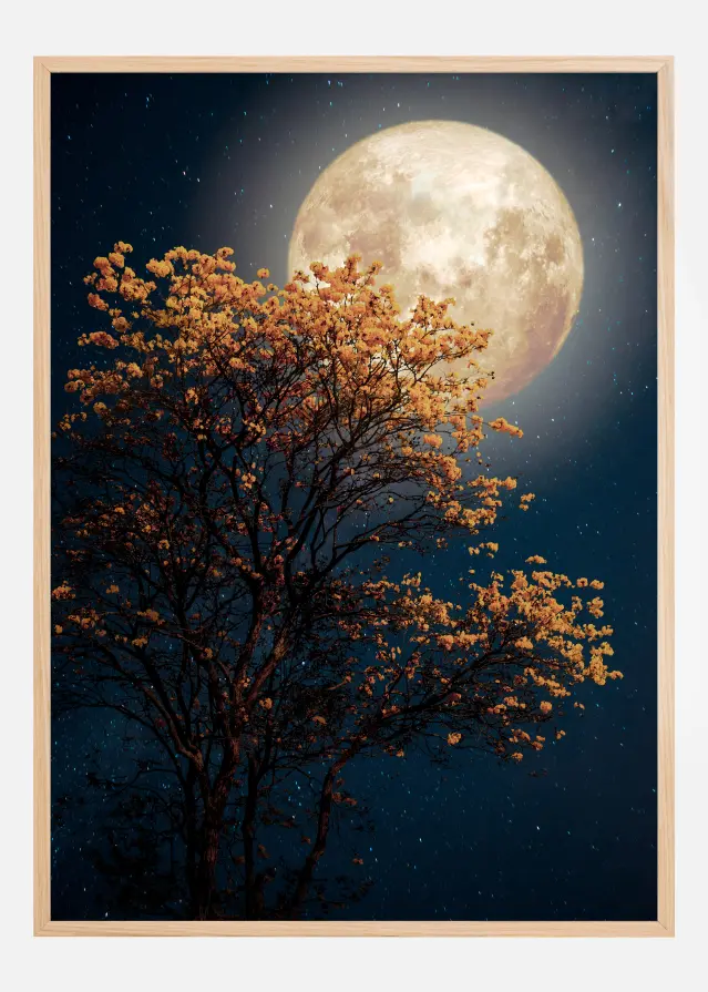 Tree in moonlight Постер