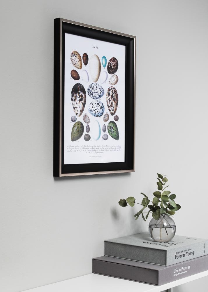 Рамка Öjaren Черно-сребърно 70x100 cm - Паспарту Черно 59,4x84 cm (A1)