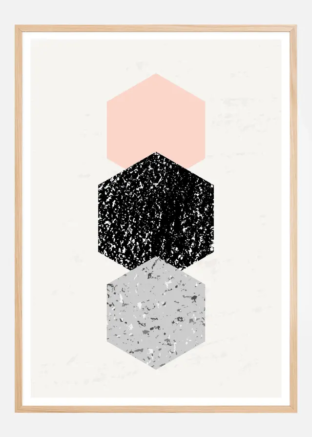 Abstract Hexagons Постер