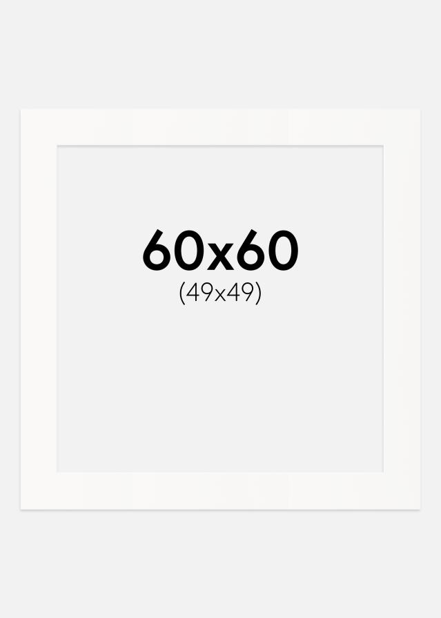 Паспарту Мръсно бяло Бяло ядро 60x60 cm (49x49)