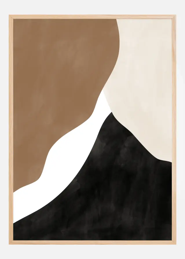 Abstract Beige and Brown Art No.1 Постер