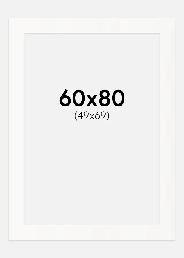 Паспарту Мръсно бяло Бяло ядро 60x80 cm (49x69)