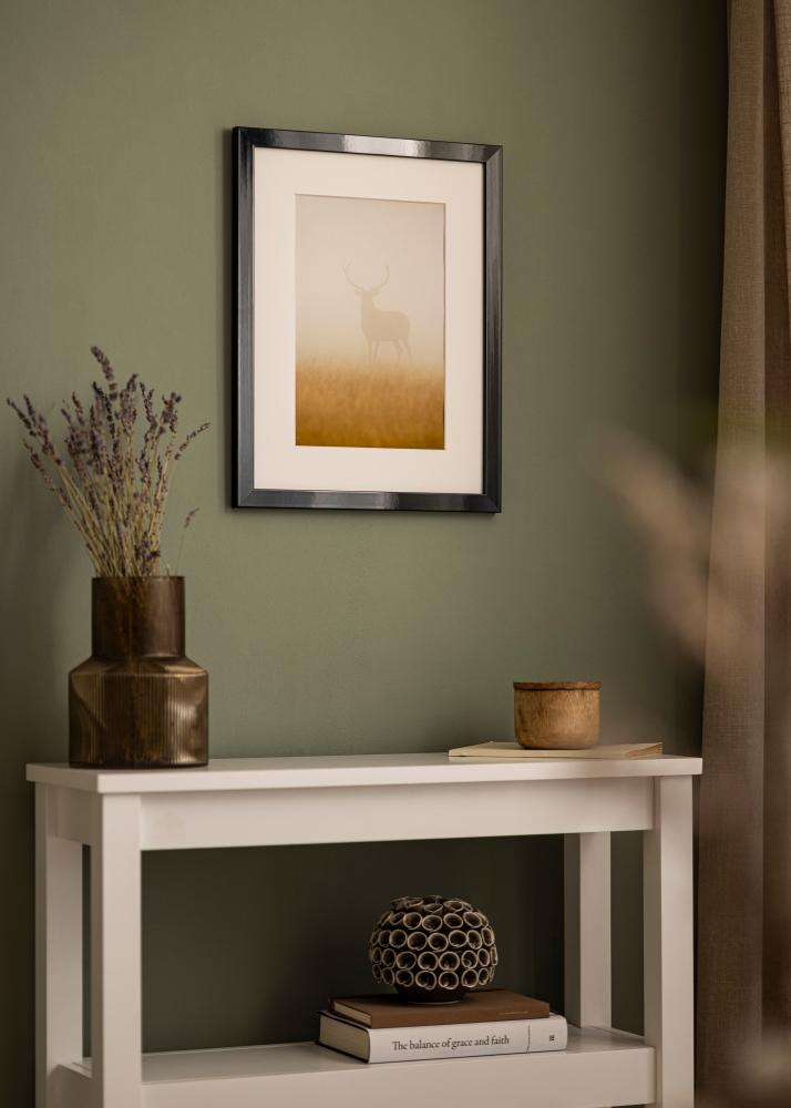 Рамка Uppsala Черно Силен гланц - произволен размер