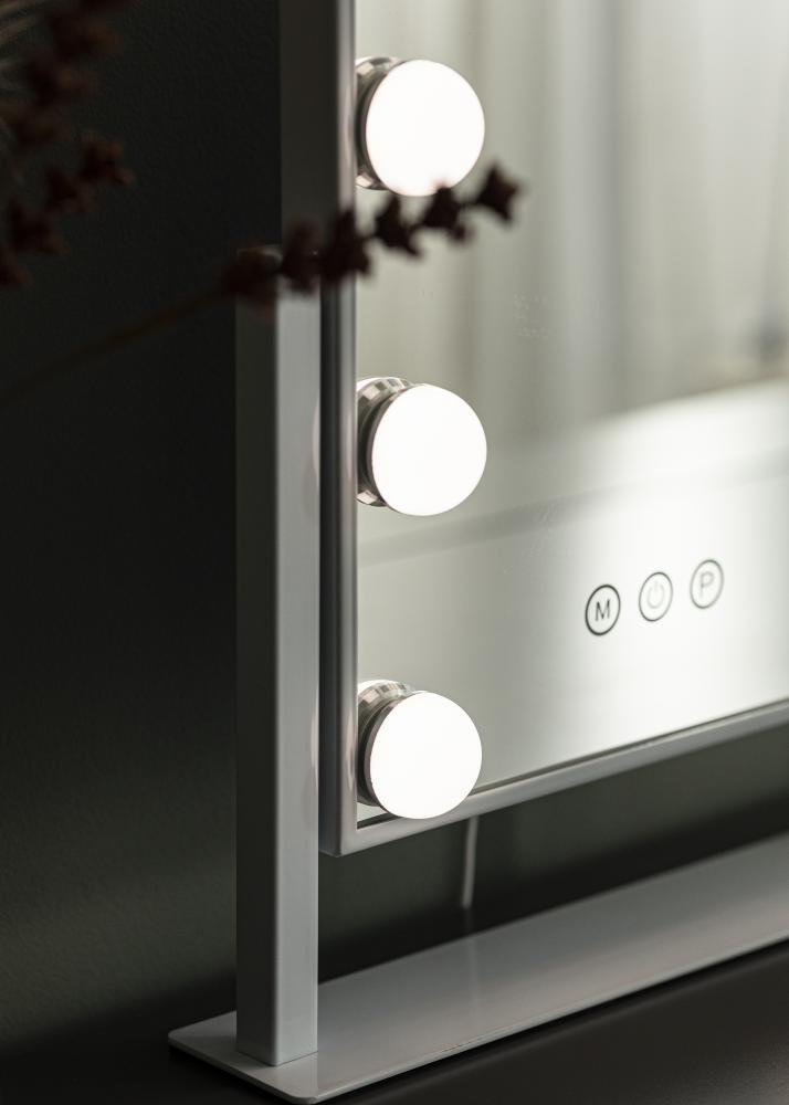 KAILA Козметично огледало Hollywood 9 бяло 25x30 cm